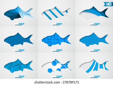 Abstract fish background set 1