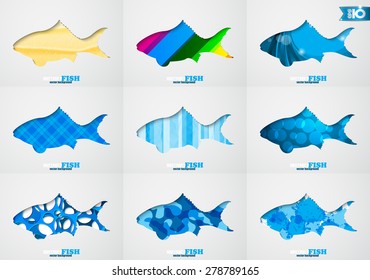 Abstract fish background set 2