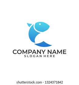 Abstract Fish blue Design Illustration Vector Template. Suitable for Creative Industry, Multimedia, entertainment, Educations, Shop, and any related business