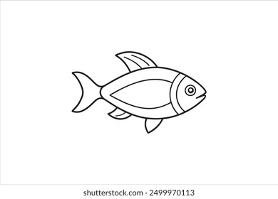 Abstract fish in continuous line art drawing