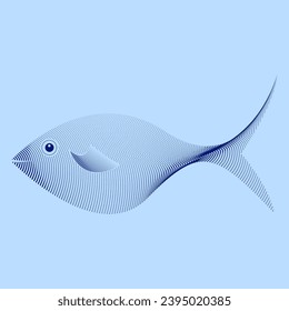 Abstract fish with dotted lines. Vector illustration design.