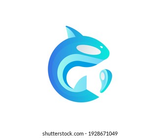 Abstrakte Fische, tropfen farbige Farbverlauf-Logo-Vorlage. Universelles Fisch- und Meeresfrüchte, Geschäft, Geschäft, Restaurant, Vektorsymbol Logo Design.