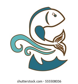 abstract fish emblem  icon image vector illustration design 