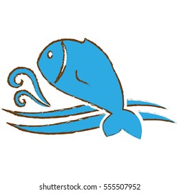 abstract fish emblem image vector illustration design 