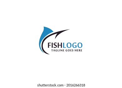 Abstract fish fresh for restaurant and seafood logo design