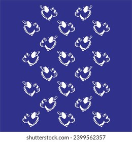 Abstract fish head pattern vector design in blue can be used as wallpaper or background