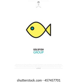 abstract fish icon isolated on white background. vector minimal logo design. hand drawn aquatic symbol, creative fishing emblem