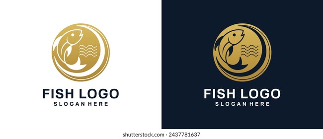 diseño abstracto del logotipo del icono del pez