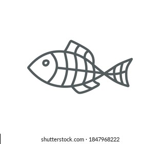 abstract fish icon vector illustration with black and white colors