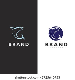 Abstract Fish Logo Design for Aquatic Company Water Brand Identity Vector