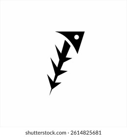 Abstract fish logo design with arrow sign element.