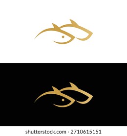 abstract fish logo design template