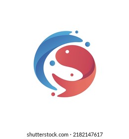 Abstract fish logo design vector