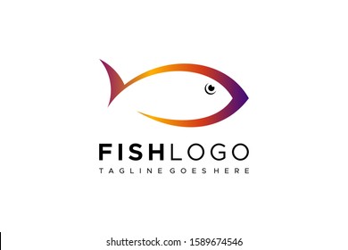 Abstract Fish Logo. Flat Vector Logo Design Template Element