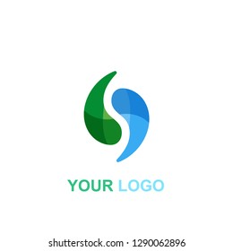 abstract fish logo. gradation colorful template design vector