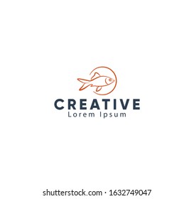 Abstract fish logo icon, Vector illustration.