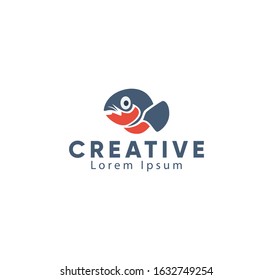 Abstract fish logo icon, Vector illustration.