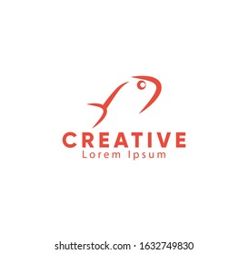 Abstract fish logo icon, Vector illustration.