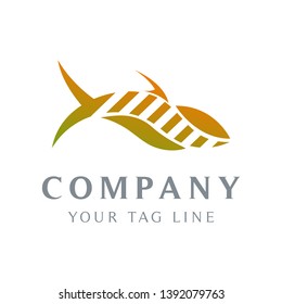 abstract fish logo template, lines forming fish.