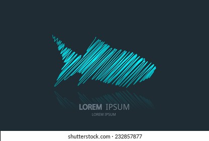 Abstract fish logo. Vector logotype design.