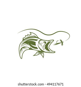 abstract fish and lure vector design template