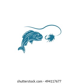 abstract fish and lure vector design template