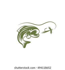abstract fish and lure vector design template