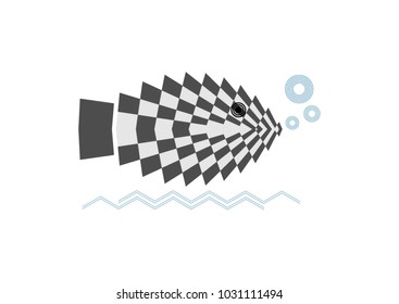Abstract fish, minimal fish design