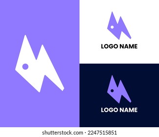 Abstract Fish minimalistic logo design. Flat color marine vector icon