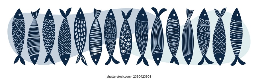 Abstract fish with modern design. Vector illustration.