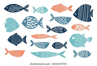 Abstract fish with modern design. Vector illustration