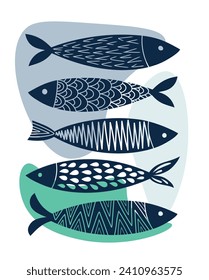 Abstrakter Fisch mit modernem Design. Vektorgrafik