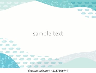 Abstract and fish motif natural frame material