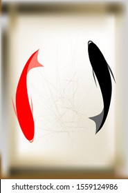 abstract fish on blurred background. Koi