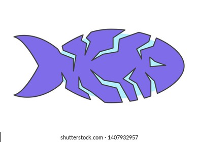 Abstract fish. Predatory species. Vector illustration on white background.
