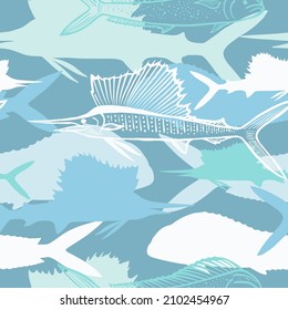 Motif abstrait harmonieux de poisson. Illustration vectorielle