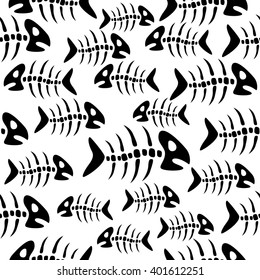 Abstract fish seamless vector pattern.