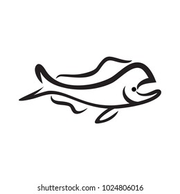 Abstract Fish Shape Line Art Symbol Logo Vector Graphic Design