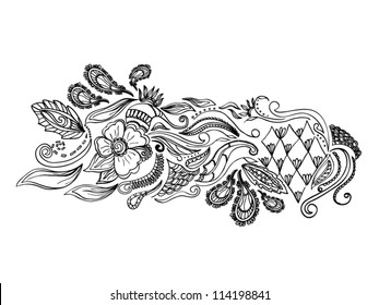 Abstract fish in the style of mehendi