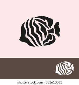 Abstract fish symbol, design element. Can be used for invitations, greeting cards, scrapbooking, print, labels, emblems, manufacturing