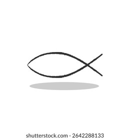 Icono Abstractas del símbolo del pez con la sombra