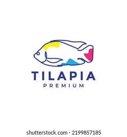abstract fish tilapia logo design