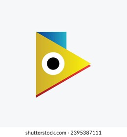 Abstract fish triangle in 3 colors with gradient