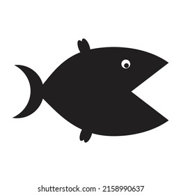 Abstract fish vector icon. Sea Food illustration symbol. Farm element logo.