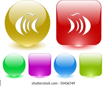 Abstract fish. Vector interface element.