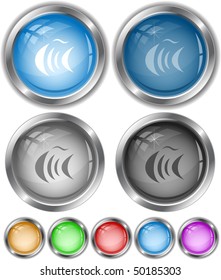 Abstract fish. Vector internet buttons.