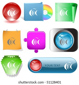 Abstract fish. Vector internet buttons.