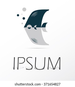 Abstract Fish , vector logo design, abstract icon.