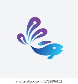 abstract fish vector logo illustration template