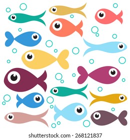 Abstract Fishing Background, flat design